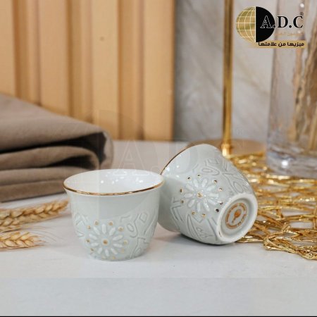 طقم 12 فنجان سكني وذهبي 