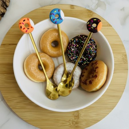 ملاعق صغيرة من الستانلس ستيل بتصميم دونات
