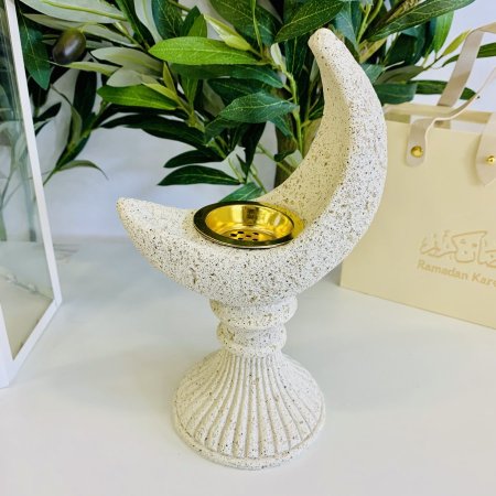 مبخرة ديكورية سيراميك على شكل هلال رمضان