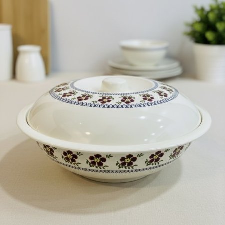 طنجرة ميلامين بغطاء ابيض مورد