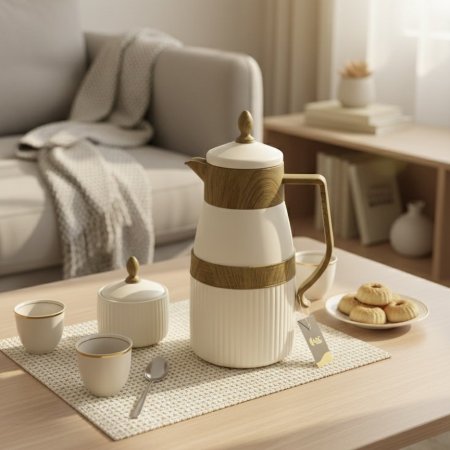 دلة قهوة ADC بتصميم خشبي الأنيق