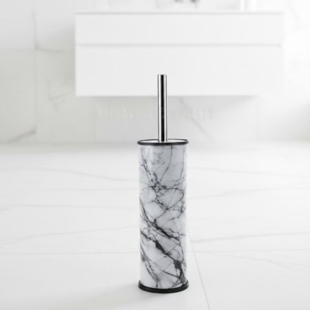 فرشاة تنظيف الحمام بلون ابيض رخامي