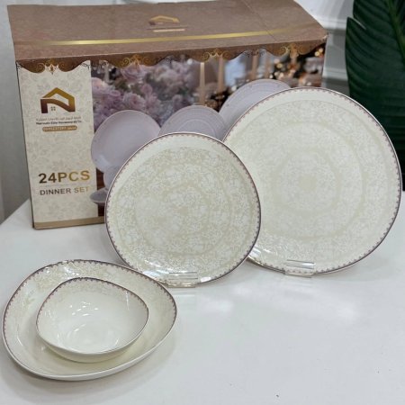 طقم صحون مزخرف 24 قطعة