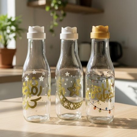 قناني زجاجية بتصاميم رمضانية