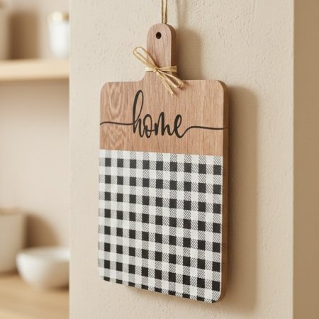 ديكور خشبي معلق بتصميم لوح تقطيع كاروهات