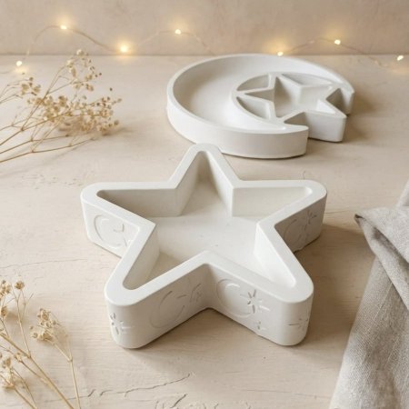 صحن جبصين على شكل نجمة ابيض