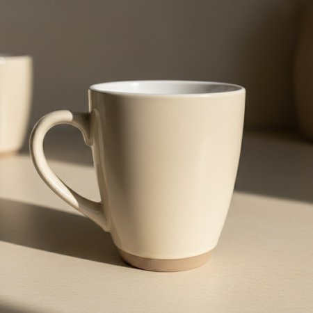 كاسة شاي سيراميك لون بيج