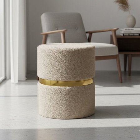 مقعد عثماني قماش باطار ذهبي