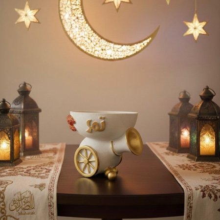 مضيفة تمر مدور بيج مع قاعدة مدفع