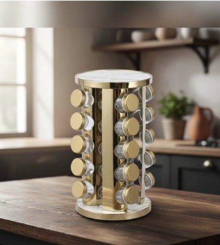 حاملة بهارات ستانلس دوار 20 قطعة