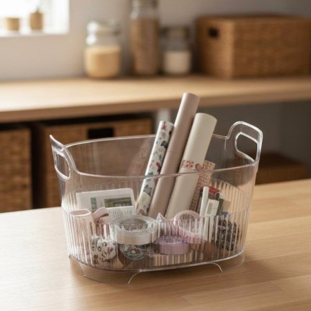 سلة تنظيم أكريليك شفافة