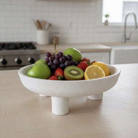 وعاء فواكة بلاستيك ابيض