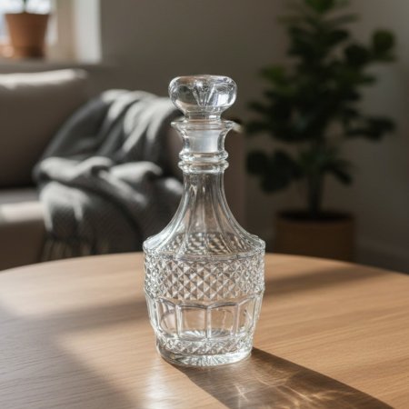 قارورة زجاجية بتصميم كلاسيكي مزخرف مع سدادة