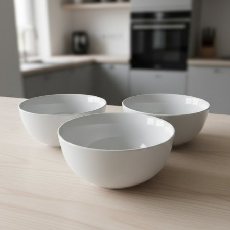 زبادي بورسلان ابيض 3 قطع