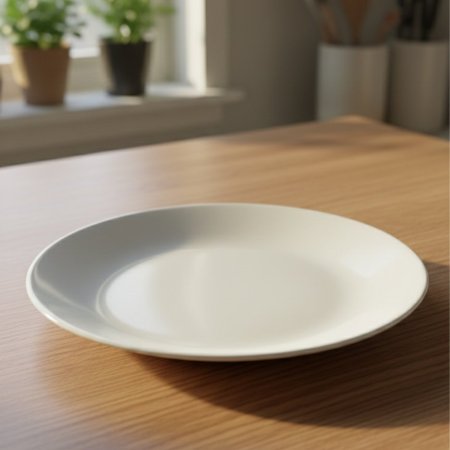 صحن بورسلان ابيض دائري 3 قطع