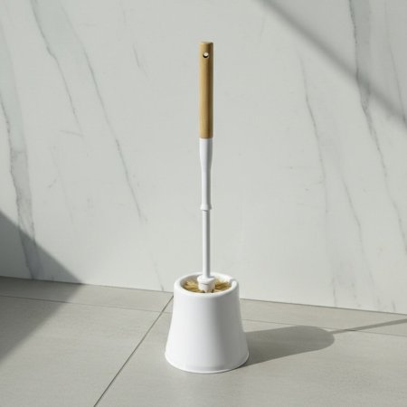 فرشاة تنظيف المرحاض مع يد من خشب البامبو