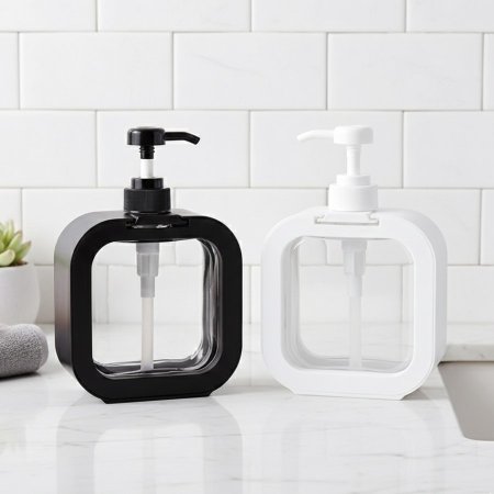 موزع صابون سائل لسطح الحمام أو المطبخ بتصميم مربع