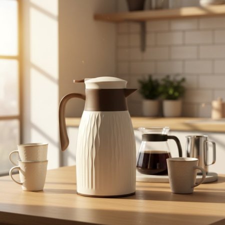 تيرموس قهوة بتصميم عصري بنقوش بارزة