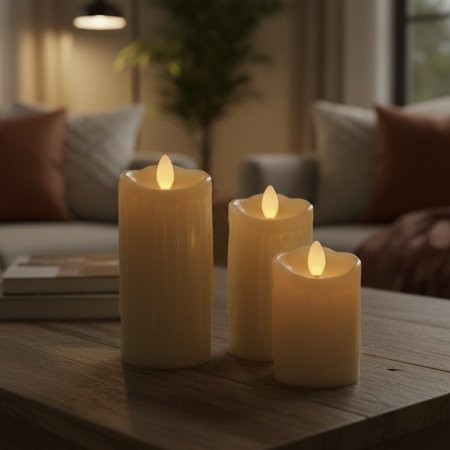 طقم شموع LED بلاستيكية تعمل بالبطارية 3 قطع