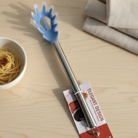 مغرفة سباجيتي سيليكون بمقبض ستانلس ستيل