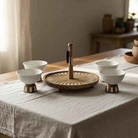 طقم ضيافة رمضاني مضيفة و4 زبادي صغيرة