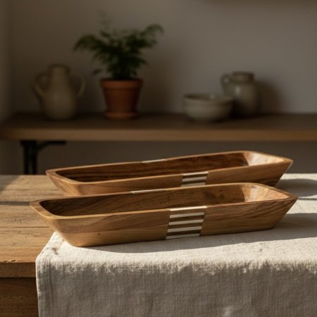 جاط مستطيل خشبي