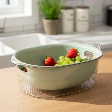 مصفاة ووعاء غسيل بلاستيكي 2 في 1