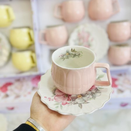 طقم 6كاسات شاي+6متكات