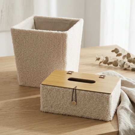 سلة وبكيت محارم قماش تيدي بيج