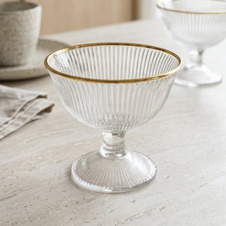 طقم كاسات زجاج للحلويات 6 قطع