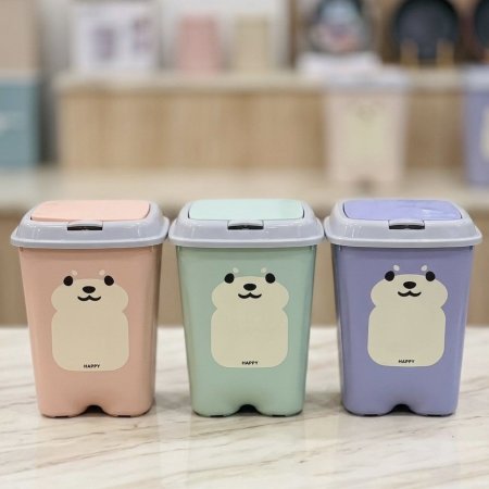 سلة مهملات بلاستيك بتصميم شخصية كرتونية لطيفة