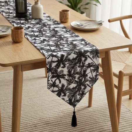 رنر مفرش طاولة بنقشة أشجار النخيل