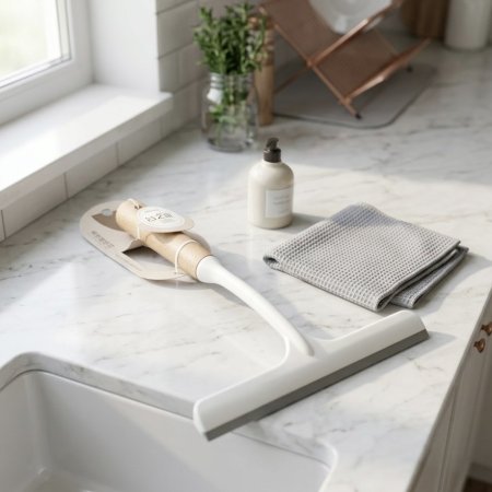 قشاطة مجلى بلاستيك بيد خشب بامبو