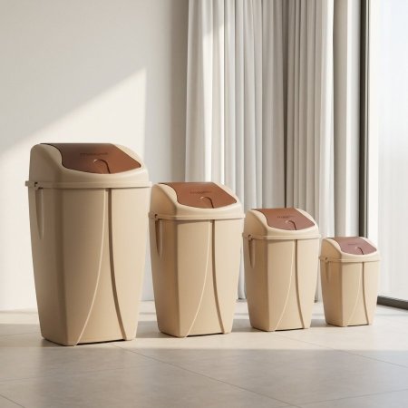 سلة مهملات شارب بغطاء متأرجح من ماكس بلاست