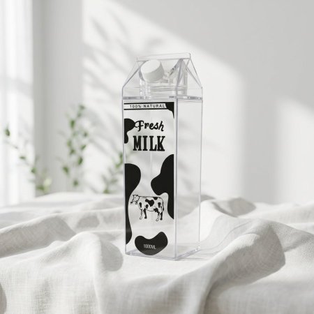 علبة حليب أكريليك شفافة على شكل عبوة كرتون الحليب الكلاسيكية