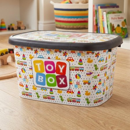 صندوق بلاستيك لتخزين ألعاب الأطفال