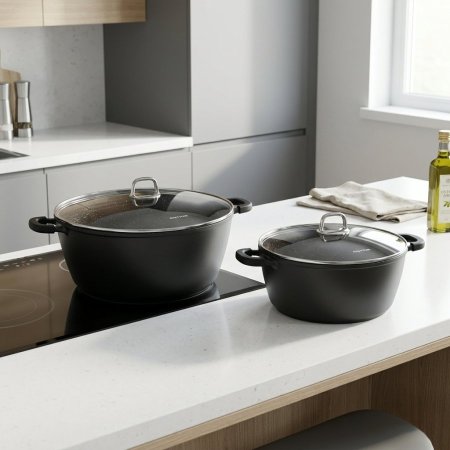 طنجرة ألمنيوم مصبوب مقاومة للالتصاق حجم كبير من King's Crown