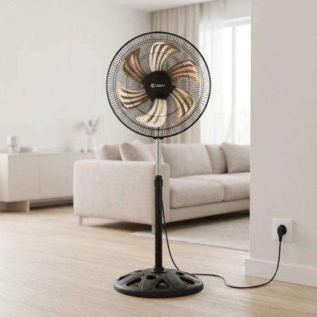 مروحة عمودية بـ 6 شفرات ألومنيوم ذهبية من كريست