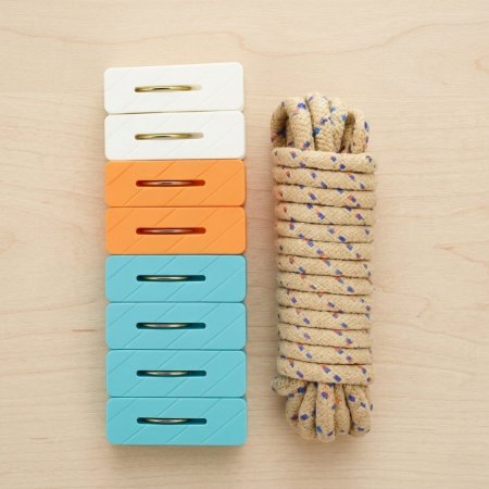 طقم حبل غسيل مع ١٠ ملاقط