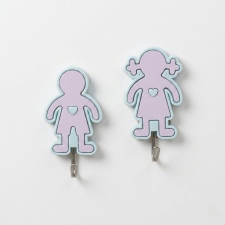 طقم علاقات جدارية على شكل ولد وبنت قطعتين