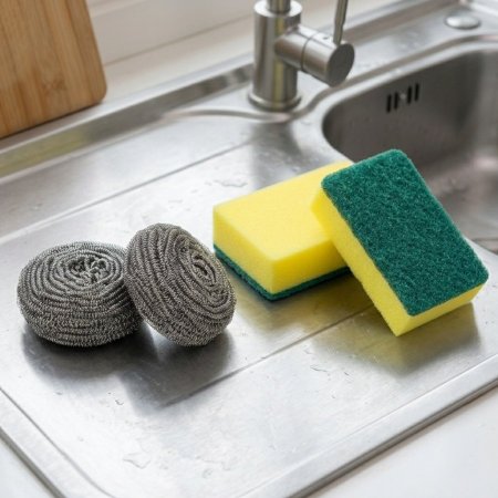 طقم ليفتين للجلي وسلكتين معدنيتين