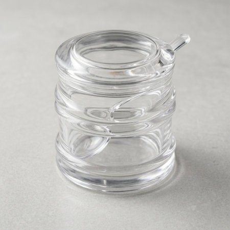 سكرية أكريليك شفافة مع ملعقة صغيرة