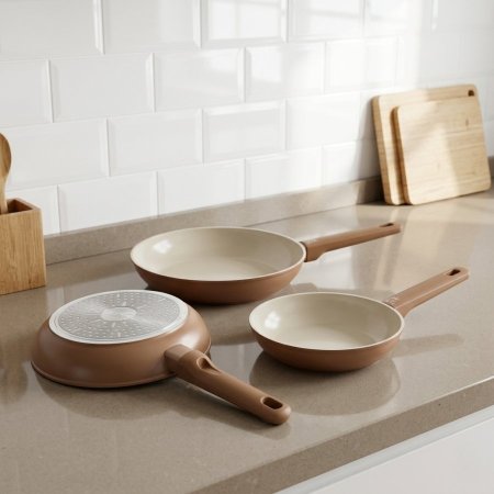 طقم مقالي سيراميك غير لاصق من اصدار موكا لاين من رويال كراون