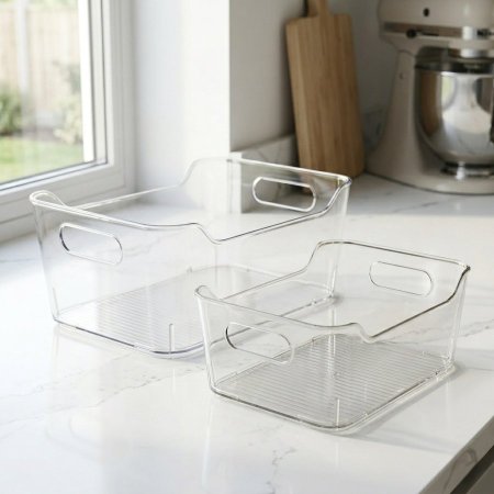 سلة تنظيم اكريليك شفاف