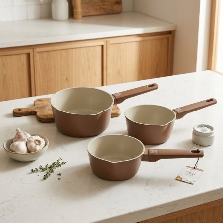 طقم كسرولات سيراميك غير لاصق من اصدار موكا لاين من رويال كراون