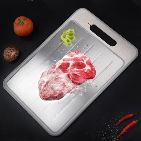لوح تقطيع وإذابة تجميد الطعام متعدد الأغراض 4 في 1 بتصميم مزدوج الأوجه