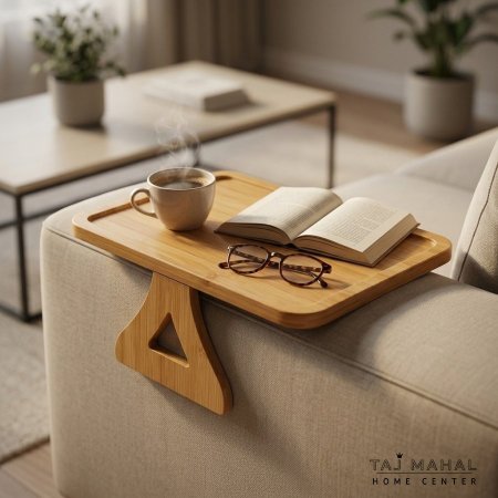 طاولة ذراع الكنبة الخشبية