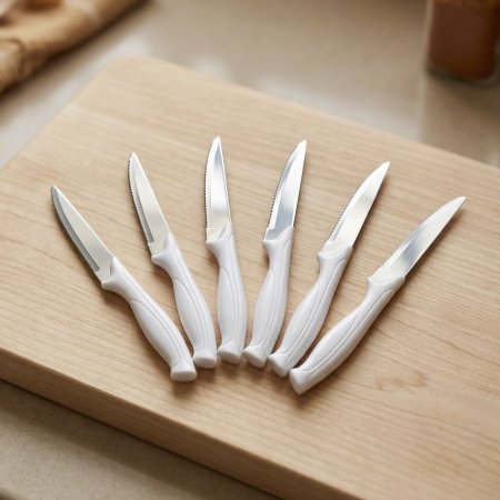 طقم سكاكين فواكه بيد بلاستيكية ٦ قطع