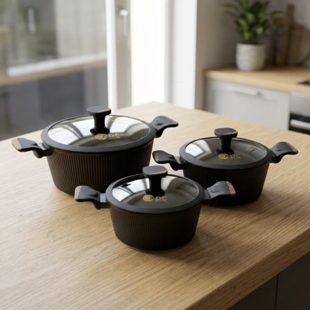 طنجرة كاسرول جرانيت أسود من سلسلة ماستر شيف من ADC