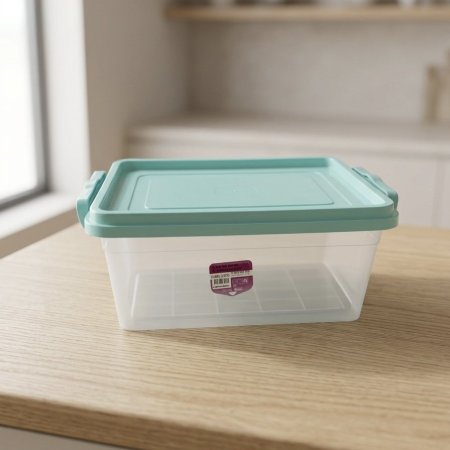 صندوق تخزين بلاستيك شفاف مع غطاء ملون